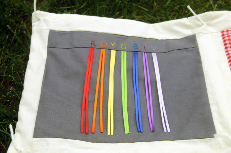 rainbow ribbon quilt block