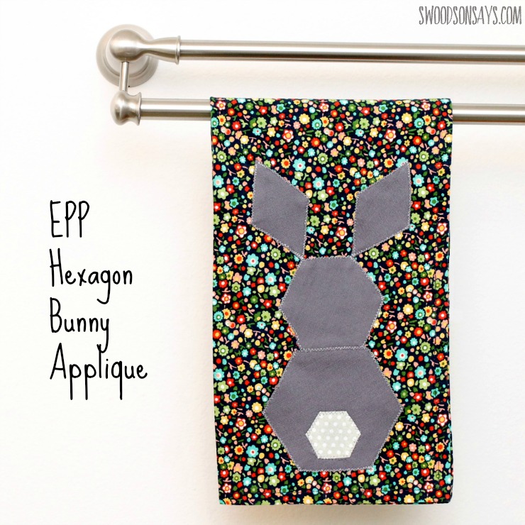 Free pattern for an EPP bunny with hexies!