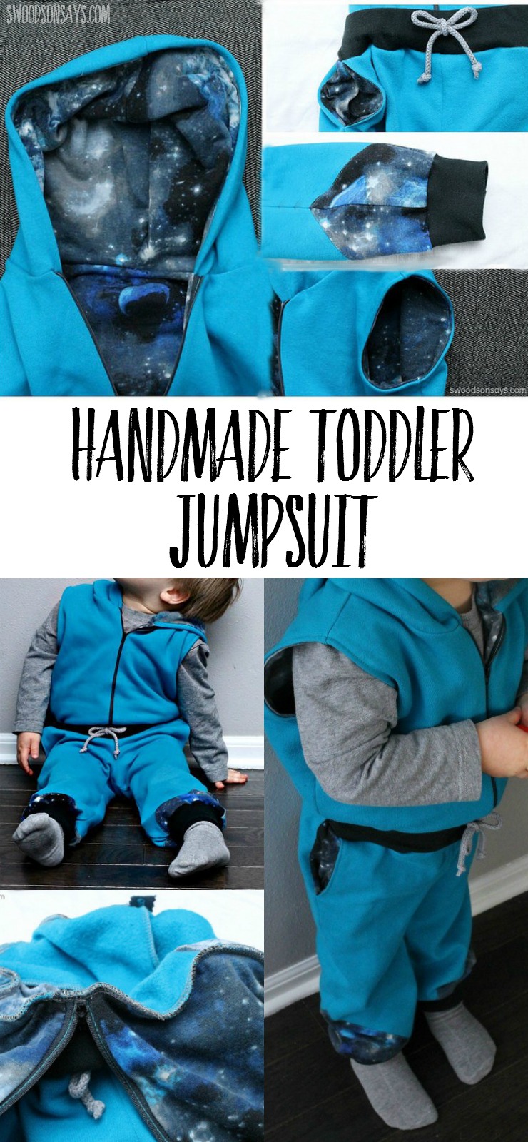 A mashup of the See Kate Sew Aztec Vest and WInter WEar Designs Aviator Pants - to make a handmade toddler jumpsuit from PDF patterns!
