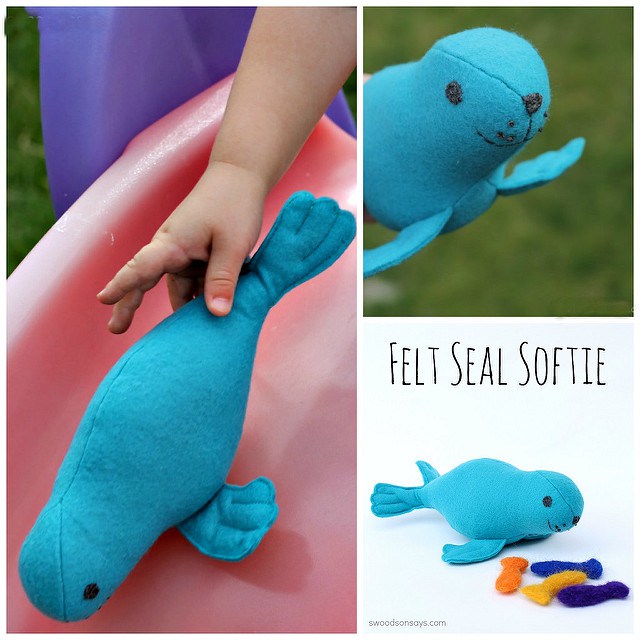 Check out this super cute Stuffed Seal Sewing Pattern. Really creative finishing details that produce a professional looking stuffie that is fun to paly with and snuggle! I love PDF sewing patterns for stuffed animals.