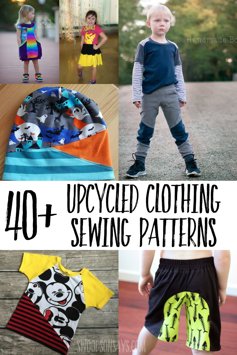 Use up your knit fabric scraps and sew one of these fun upcycled sewing patterns! Great upcycle potential with patterns and options for all ages. #sewing #upcycle