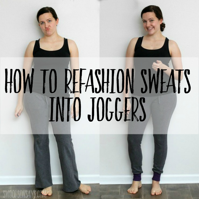 DIY Jogger pants step by step refashion tutorial