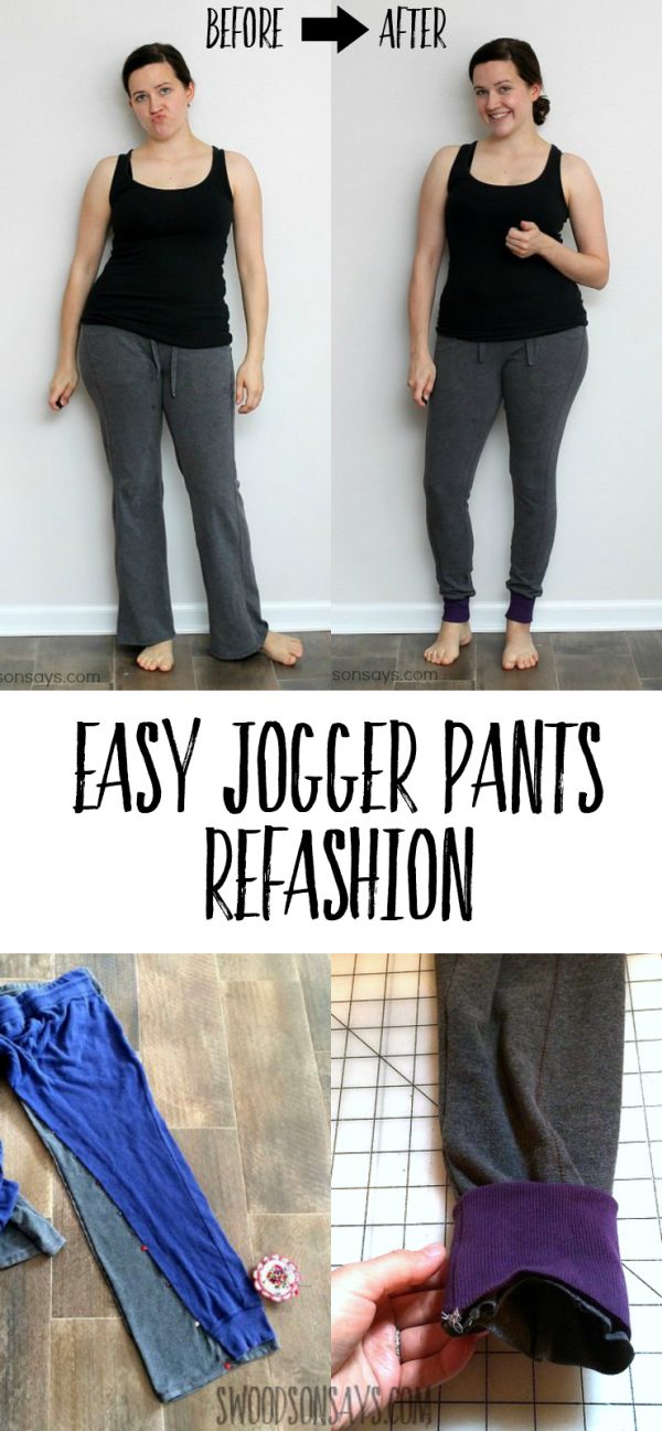 Sweatpants to Joggers- Pants Refashion Tutorial
