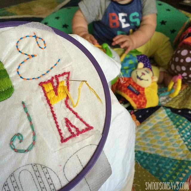 Embroidering with kids