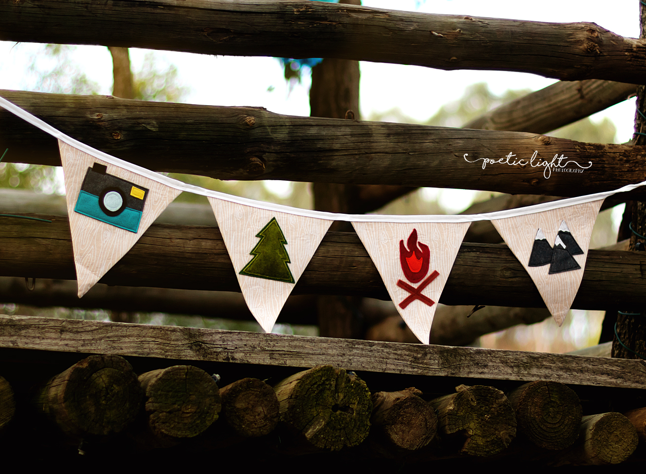 Adventure Flags - a PDF sewing pattern. Camping themed bunting.