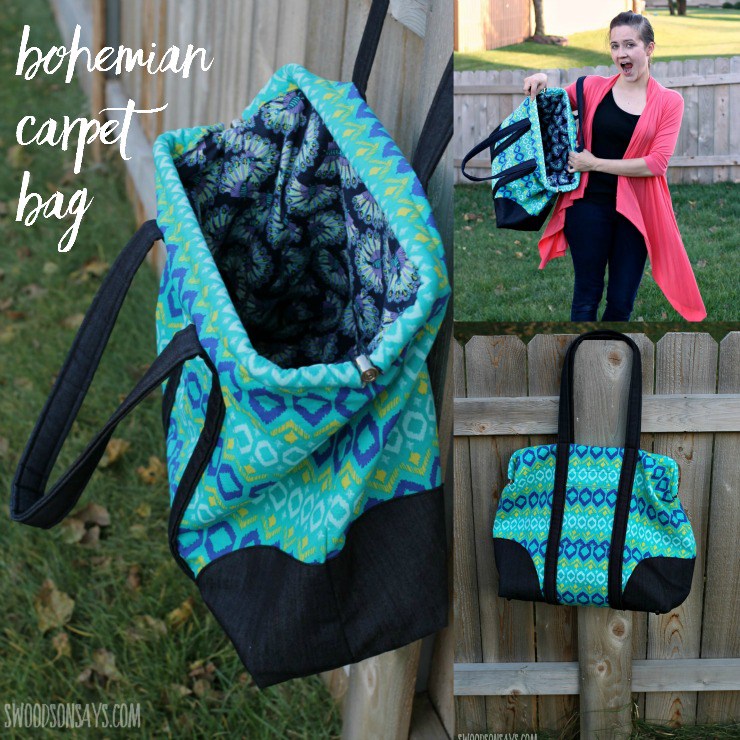 A carpet bag sewing pattern - the Bohemian Carpet Bag by Sew LIberated. A giant bag to sew - this is so fun for road trips! Pattern review in the post.