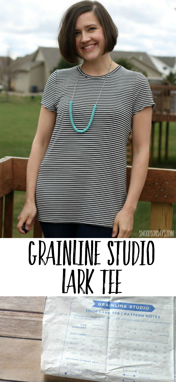 A pattern review of the Grainline Studio Lark Tee - perfect t-shirt PDF sewing pattern for women and great beginner knit fabric sewing pattern!