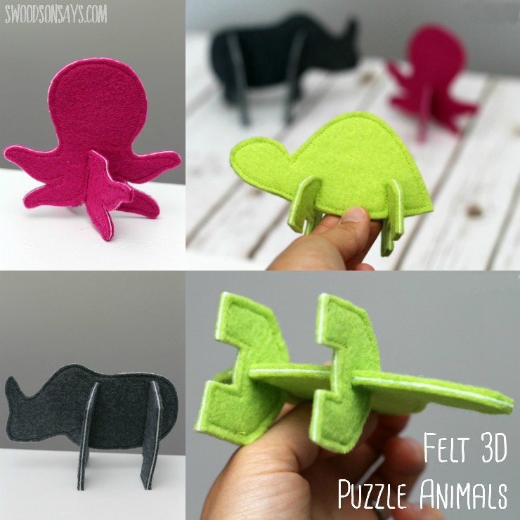 These 3D Puzzle Animals are so much fun to build with - and fast to sew! Perfect handmade toy for little hands. 