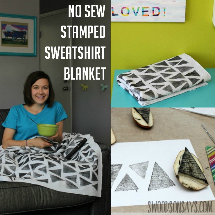 How To Make a DIY, No Sew, Stamped Blanket