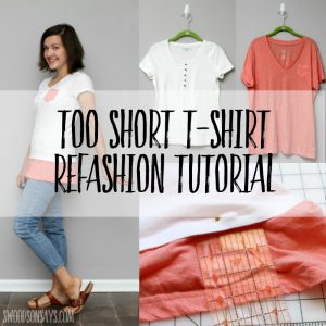 How to add fabric to bottom of shirts - simple tshirt refashion ...