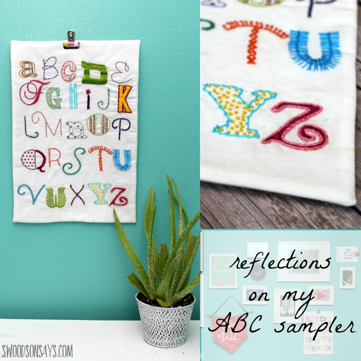 An ABC alphabet embroidery sampler - a long-term project I finally finished, with some reflections on what I learned while making it.