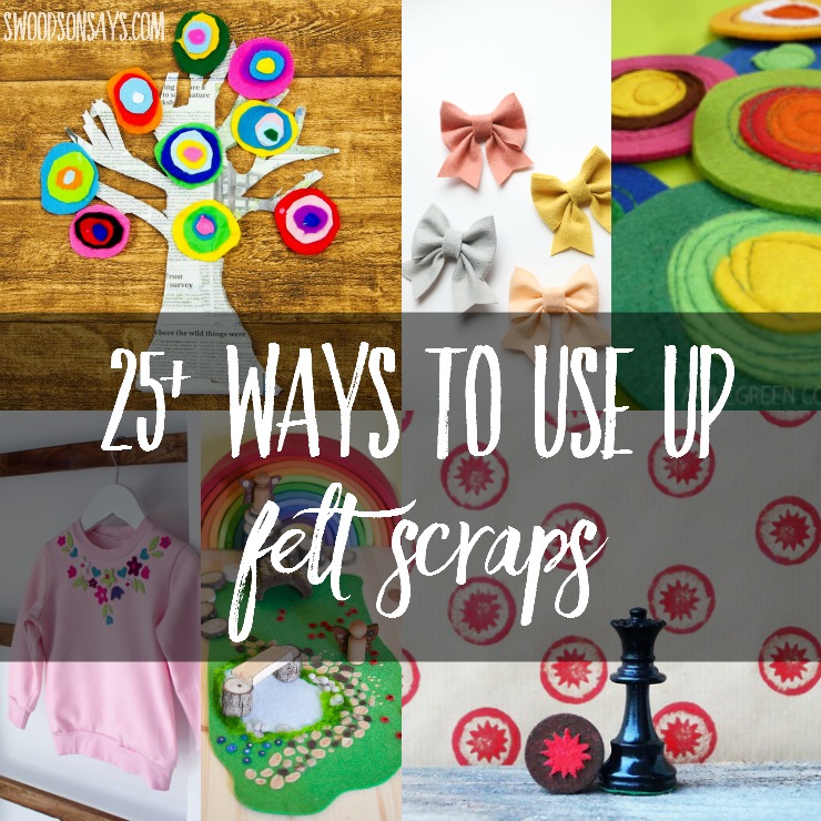 Hate to throw away those beautiful felt bits? Don't! Find 25+ ways to use up felt scraps, with lots of fun no sew felt projects and simple sewing tutorials.