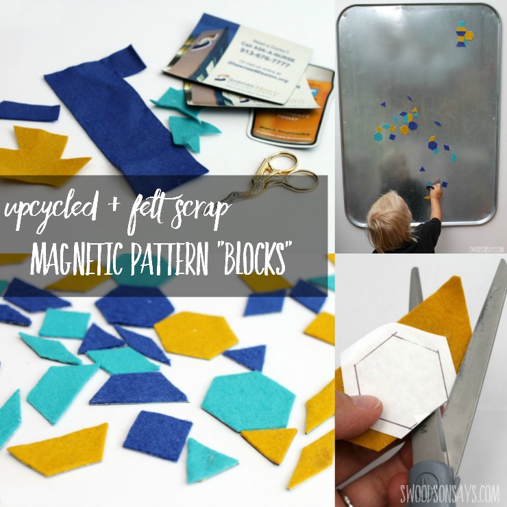 DIY Pattern Blocks – Felt Scraps + Upcycled Magnets