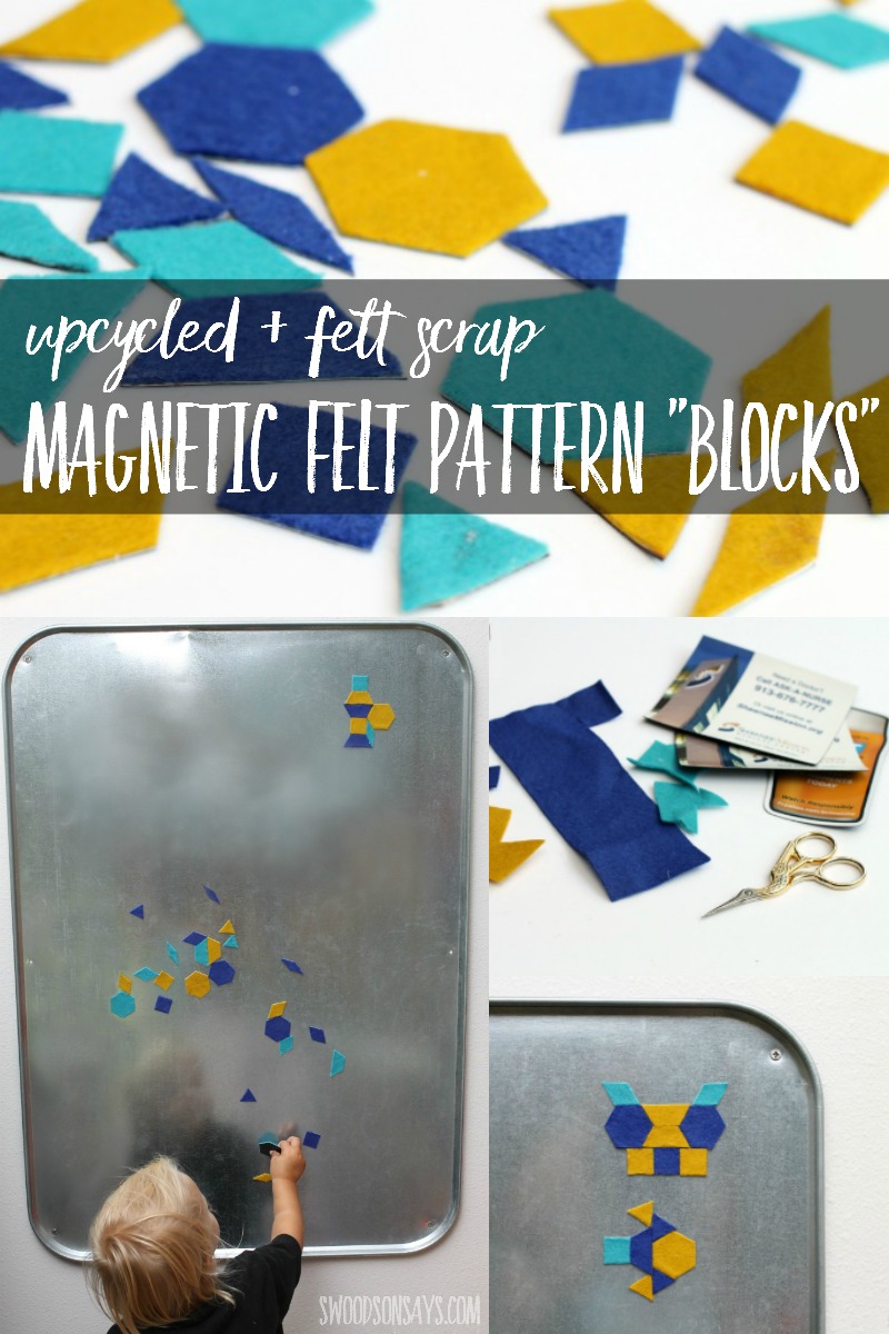 Looking for ways to use up your pretty wool felt scraps? Tired of throwing away all those cheap promotional magnets? Learn how to make magnetic felt pattern "blocks" - the perfect handmade toy for preschoolers!