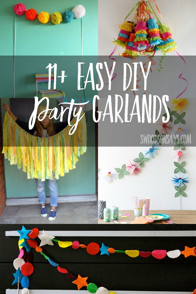 Easy DIY party garland tutorials - these are super fun, inexpensive decorations to make. #crafts #diy #party #garland