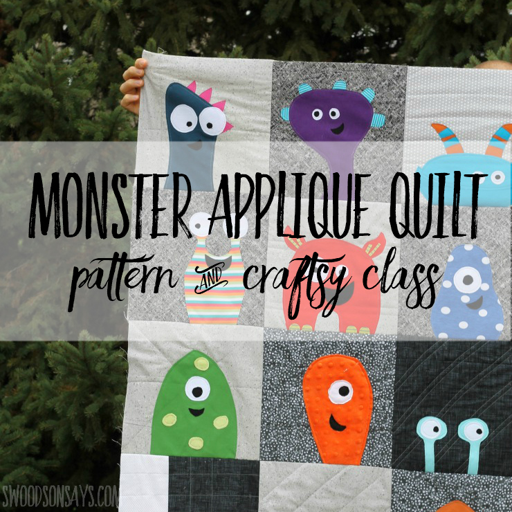 Craftsy quilt patterns - quilt-as-you-go appliqué monster pattern