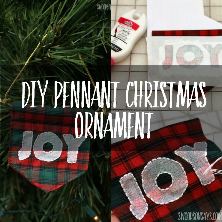 Embroidered Pennant Christmas Ornament Tutorial
