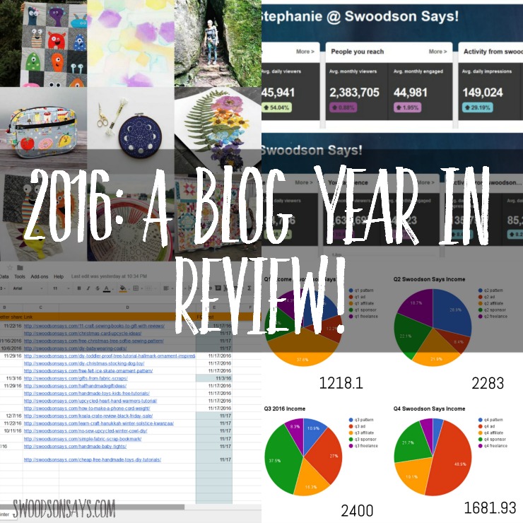 A Sewing Blog's year in review - looking back at 2016