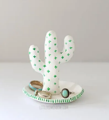 clay cactus ring holder