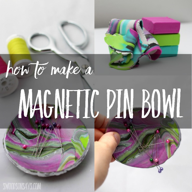 Make a diy magnetic pin bowl with this easy clay tutorial. Perfect diy gift for a sewing lover, no one will believe it is handmade!