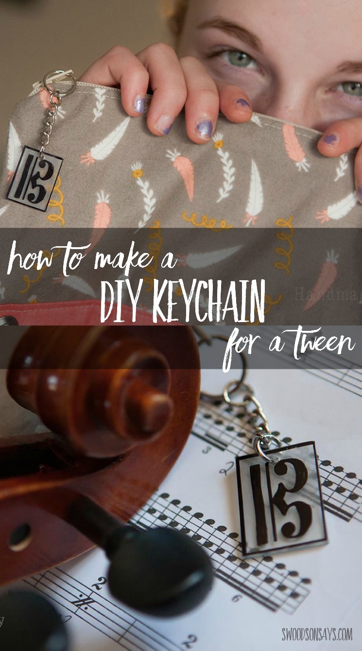 DIY gift ideas for tweens and teens can be tricky - use a sharpie and shrinky dinks to make a custom keychain for their bags or jackets! This tutorial will show you how to make a diy keychain in a few easy steps.