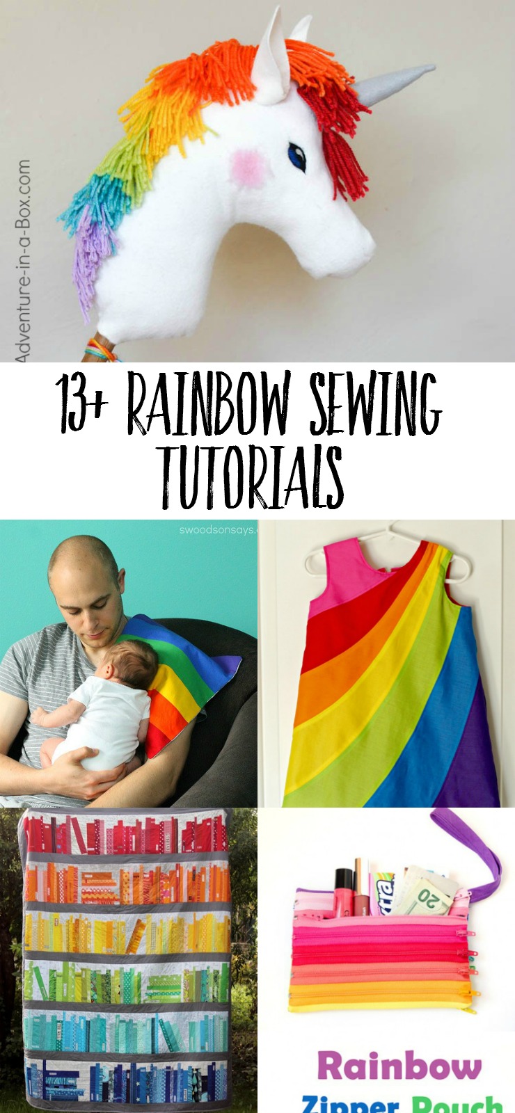 Rainbows are bright and cheery; here are some fresh rainbow sewing projects and tutorials to get you excited about spring! Check out a stuffed rainbow softie, rainbow quilt, rainbow pouches, and more.