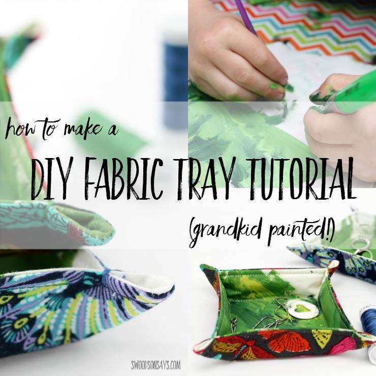 How To Make a Fabric Tray - let your kids join in and paint fabric to make a gift for Mother's Day! Fabric trinket trays are a great beginner sewing project that uses up fabric scraps. #ad #cbias