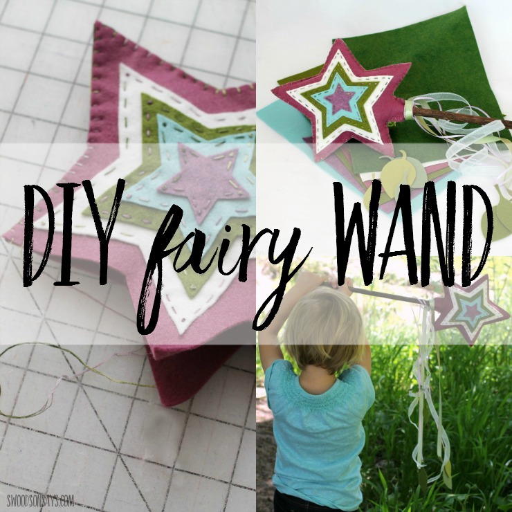Learn how to make this diy fairy wand with beautiful wool blend felt, ribbon, and a spoon (super strong, so it won't break!). It's a perfect forest fairy accessory - free fairy wand pattern in a sponsored post.