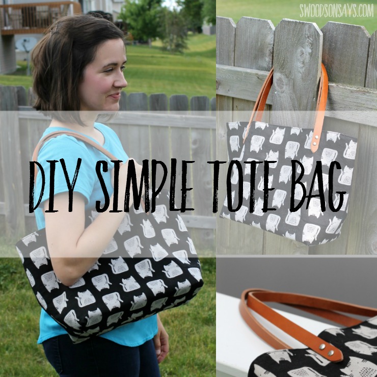 See this DIY canvas tote bag that I sewed up in an afternoon - it even has metal rivets! The pre-drilled leather handles make it super easy and look professional. Perfect tote bag to sew for beginners.
