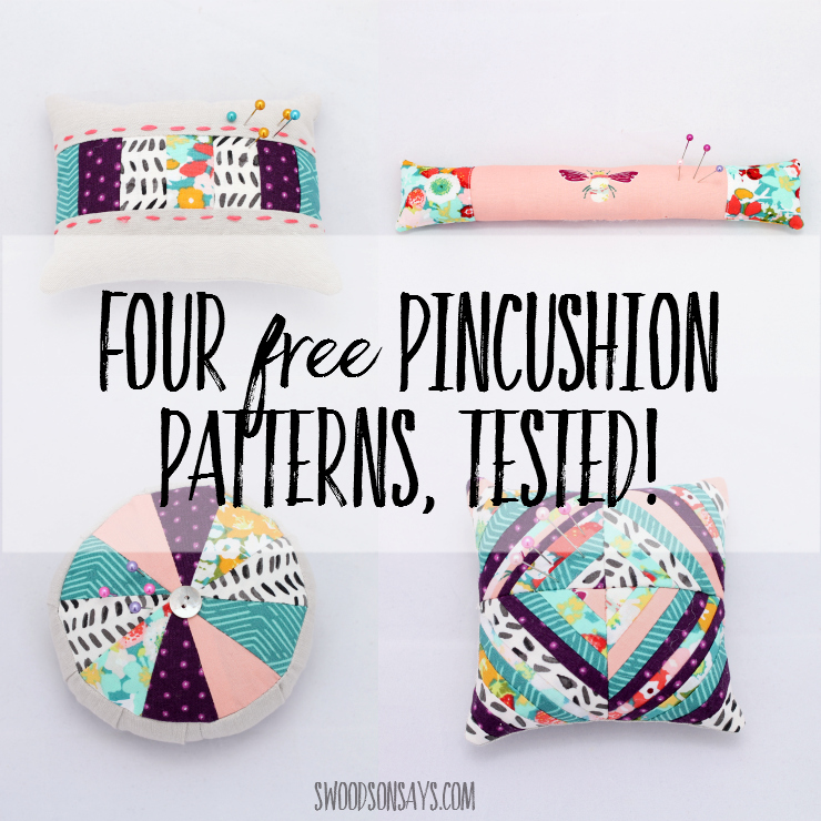 I tested four free pincushion patterns - come see what I thought of each one and get the links! Great scrap buster pincushion tutorials and handmade gift ideas.