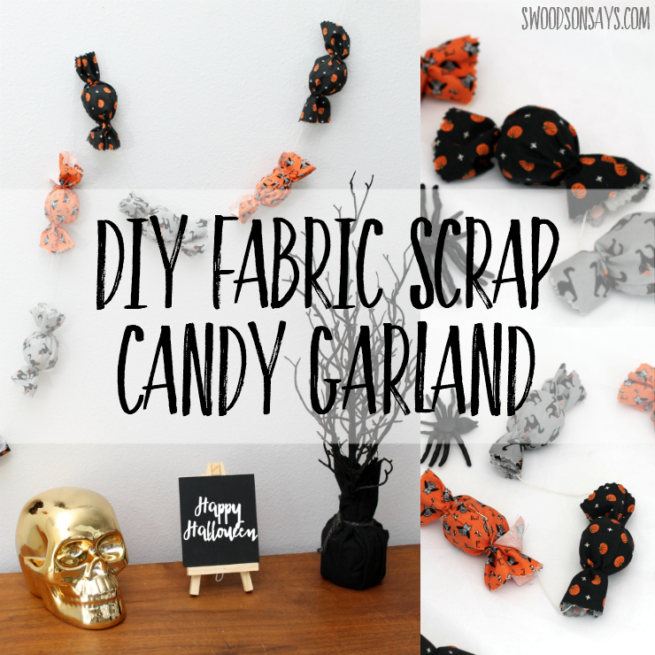 Easy Fabric Scrap Halloween Garland
