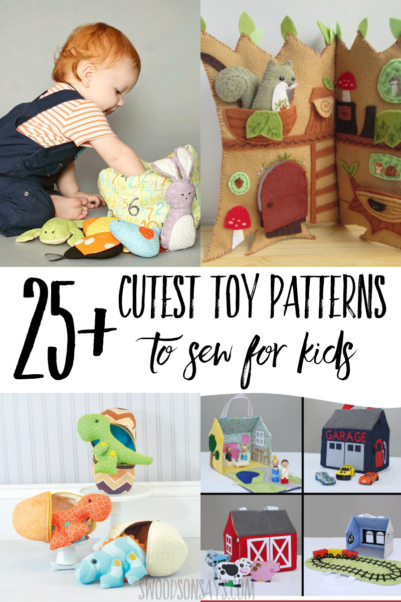 Check out the cutest toy sewing patterns to make for kids! Lots of fine motor skills to practice on these toy patterns that zip, button, hide, and carry. Fun round up of sewing projects for kids and great handmade baby gift ideas! #sewing