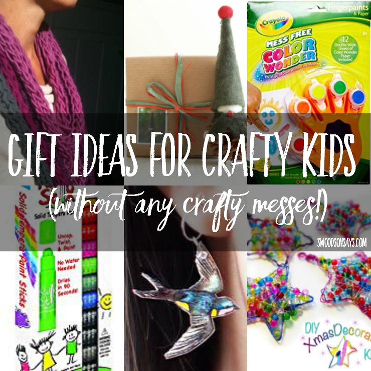 Looking for gift ideas to give crafty kids, without the big mess? I have rounded up a bunch of non-messy arts and crafts supplies and kits, perfect for gift giving. Ideas for all ages!