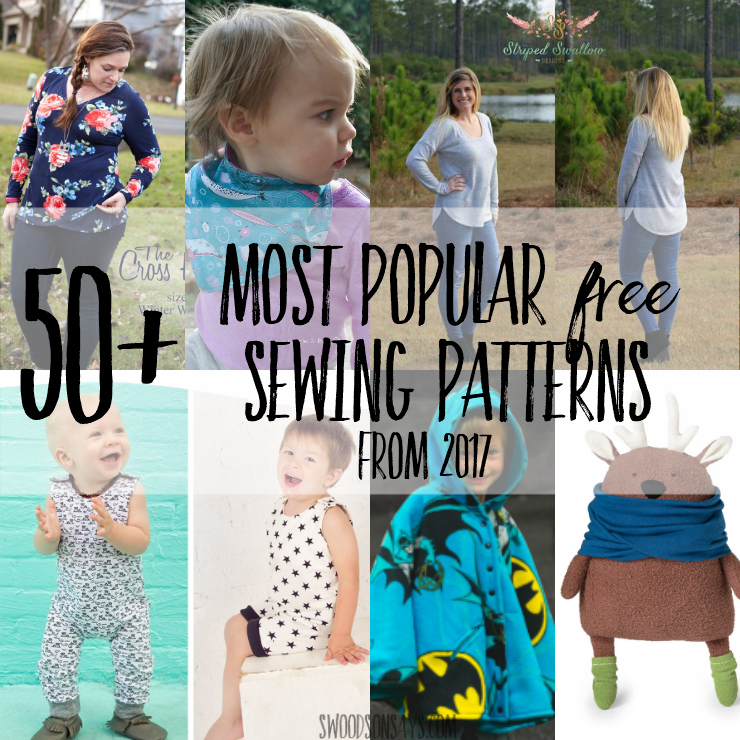 Check out this huge list of free pdf sewing patterns for kids, adults, home decor, softies, and accessories! All of your favorite designers shared what their most popular downloaded freebie was, and they're all in one spot for you to sew. #sewing #pdfpattern #freesewingpattern