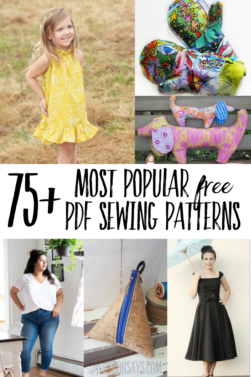 Check out this master list of the most popular free pdf sewing patterns from over 75 different designers! There are free sewing patterns for adults, kids, babies, and the home. Try a new designer; lots of free beginner sewing patterns included too! 