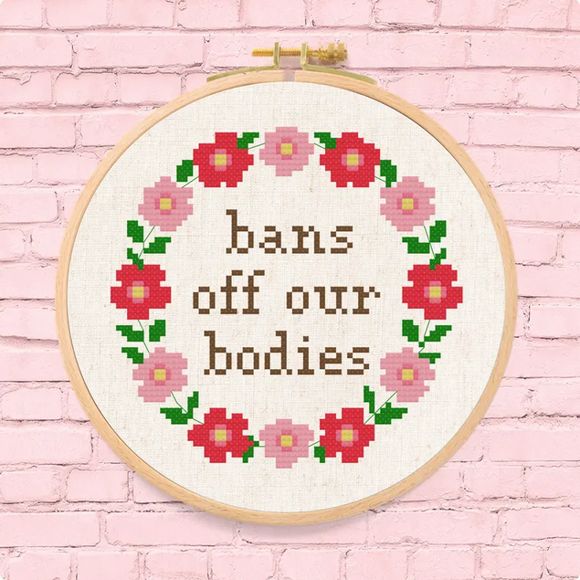 feminist embroidery pattern bans off our bodies