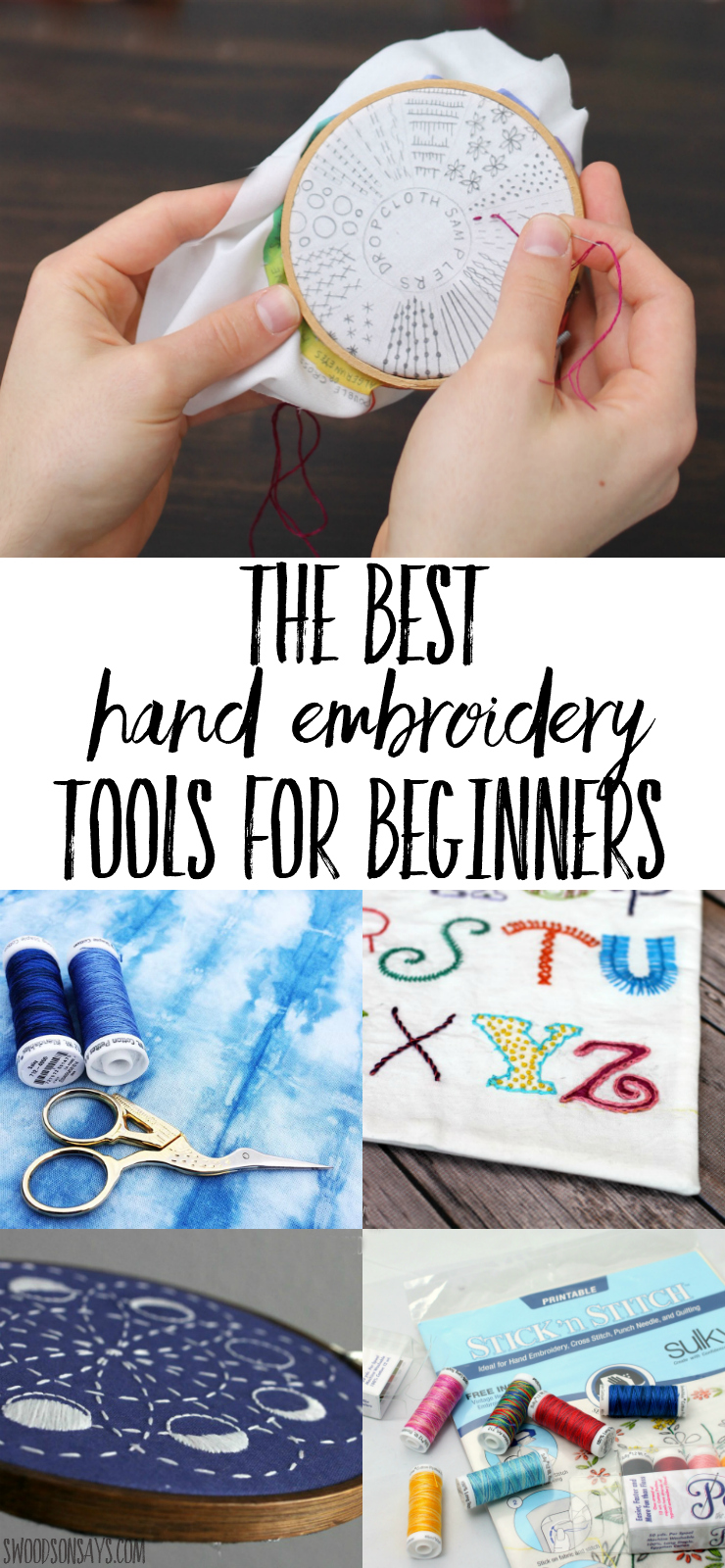 Overwhelmed with what to buy when learning how to embroider? Check out this list of best hand embroidery tools! What you need vs. what's nice to have, this list will have you ready to start embroidering! #embroidery #handsewing