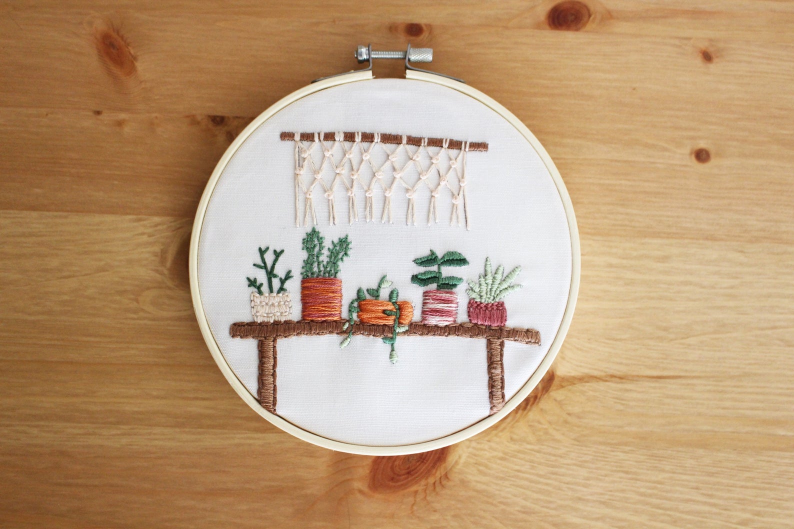 houseplant embroidery kit