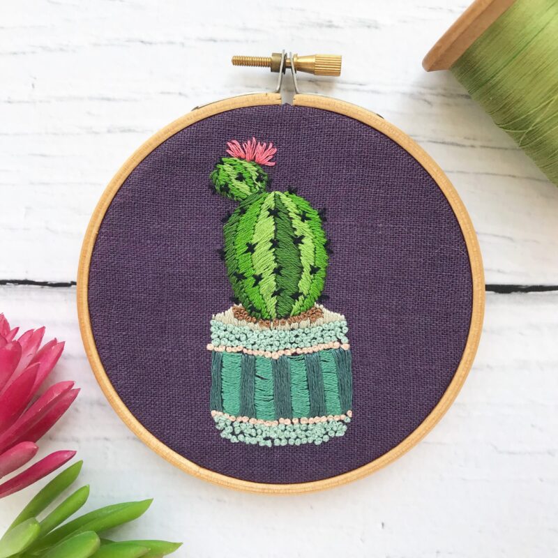 free cactus embroidery pattern