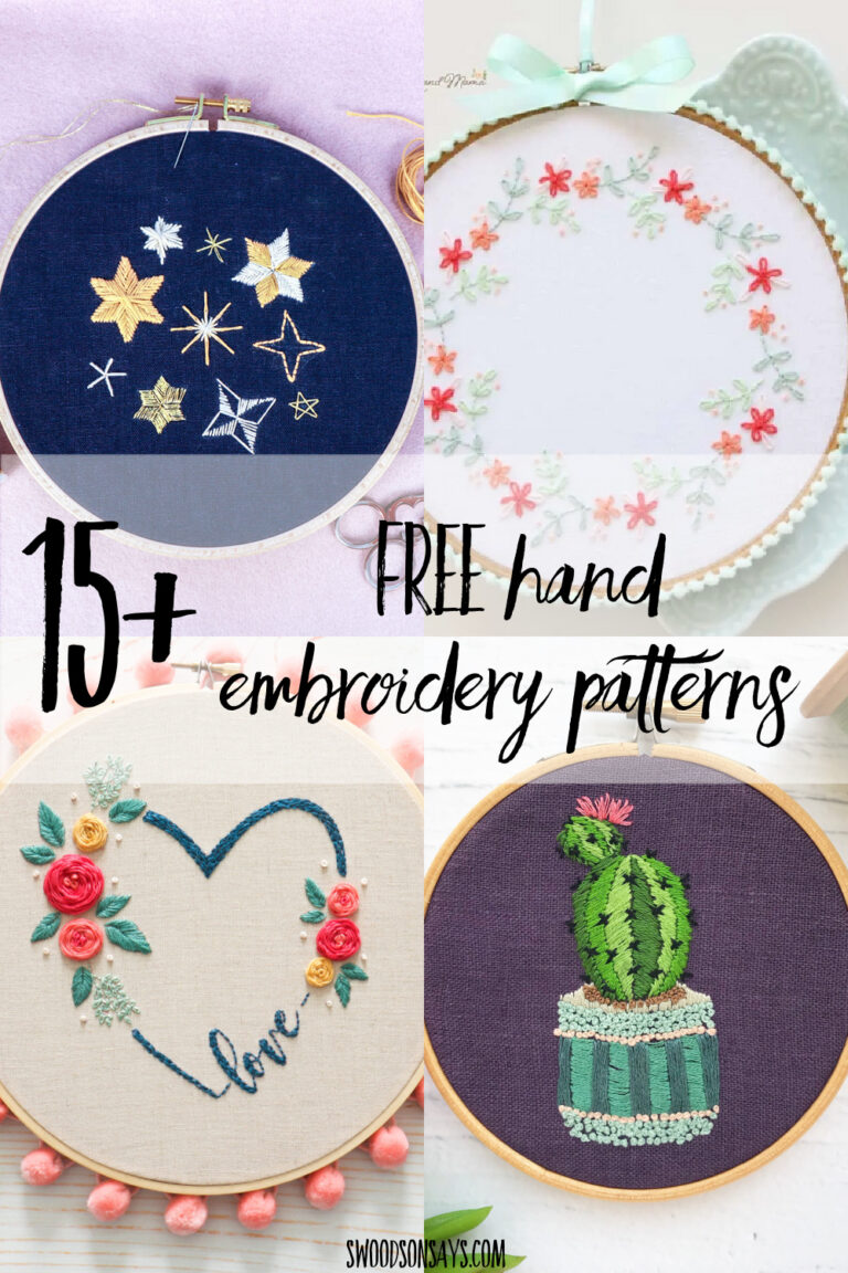 15+ Modern & free hand embroidery patterns - Swoodson Says