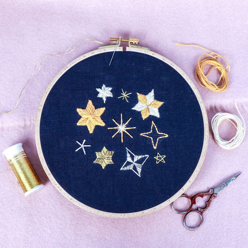 free star embroidery pattern