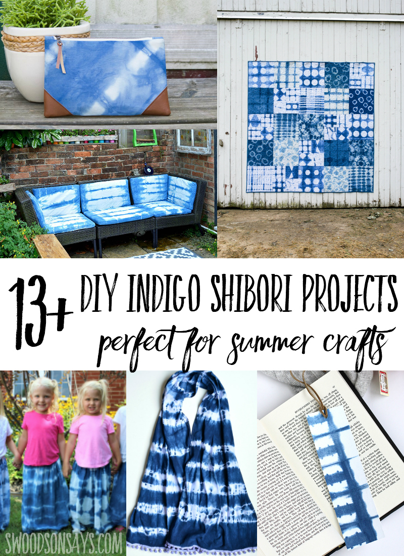 Check out over 13 fresh indigo shibori tutorials! This is a perfect summer tie dye project, working with indigo dye is soothing and fun. Grab a group of friends, pick a project and start experimenting with indigo shibori dyes. #shibori #indigodye #crafts