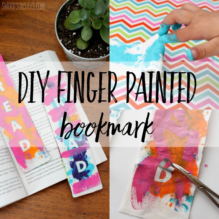 Looking for a gift to make with kids that will actually be used? This finger painted bookmark tutorial is a simple sewing project for beginners, but is fun to paint, too! 
