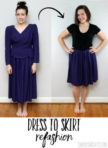 DIY dress to skirt refashion - Swoodson Says