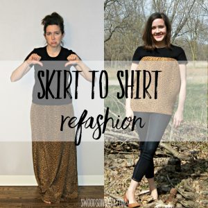 Skirt to shirt refashion - Swoodson Says