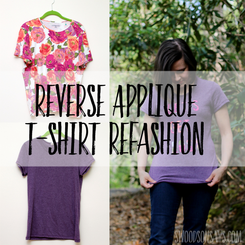 Reverse applique t-shirt refashion