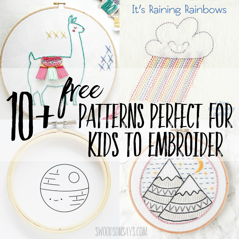10 Free simple embroidery patterns for kids