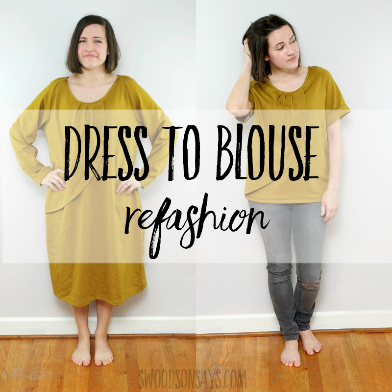 Dress to blouse refashion tutorial
