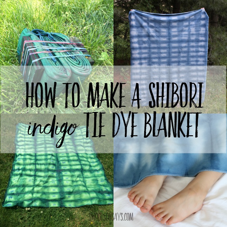 Read this easy tutorial for how to make a shibori indigo tie dye blanket! Super simple, single layer organic fleece is perfect for snuggling.