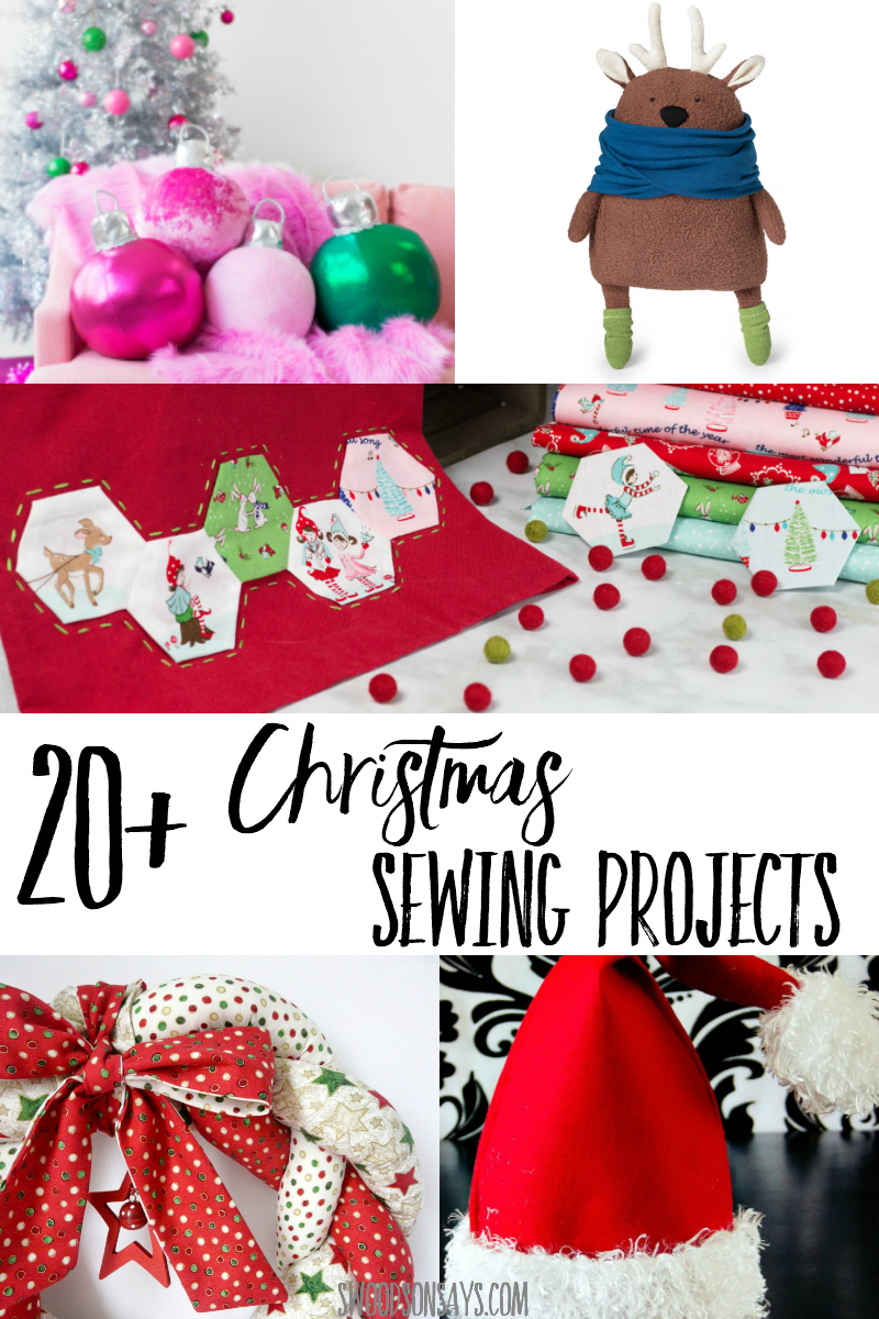 The cutest Christmas sewing projects to stitch this holiday season! Christmas decor, stuffed animals, tree decorations, and gift ideas to sew. There are so many Christmas sewing patterns out there; read this list and start sewing! #sewing #christmas